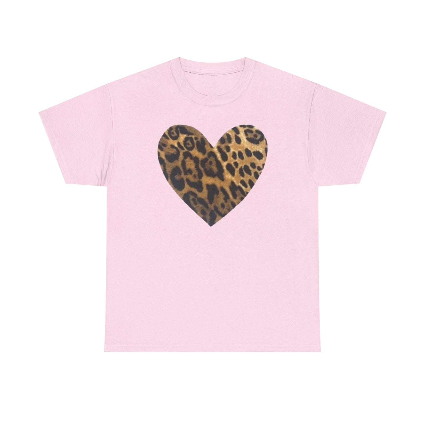 Leopard Heart Graphic Tee Shirt