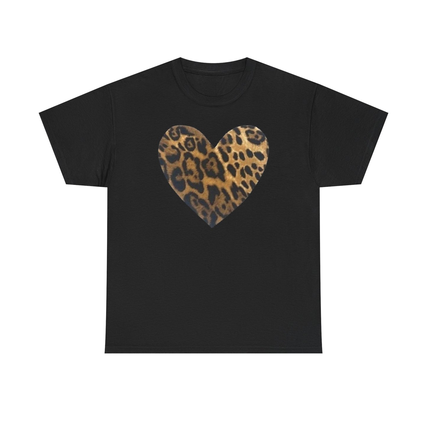 Leopard Heart Graphic Tee Shirt