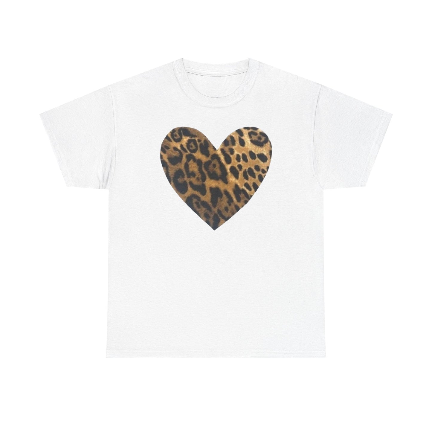 Leopard Heart Graphic Tee Shirt