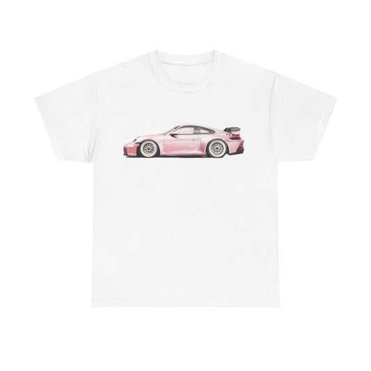 Pink Porsche graphic tee shirt