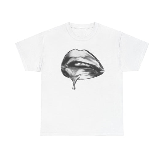 Silver Lips Graphic Tee Shirt